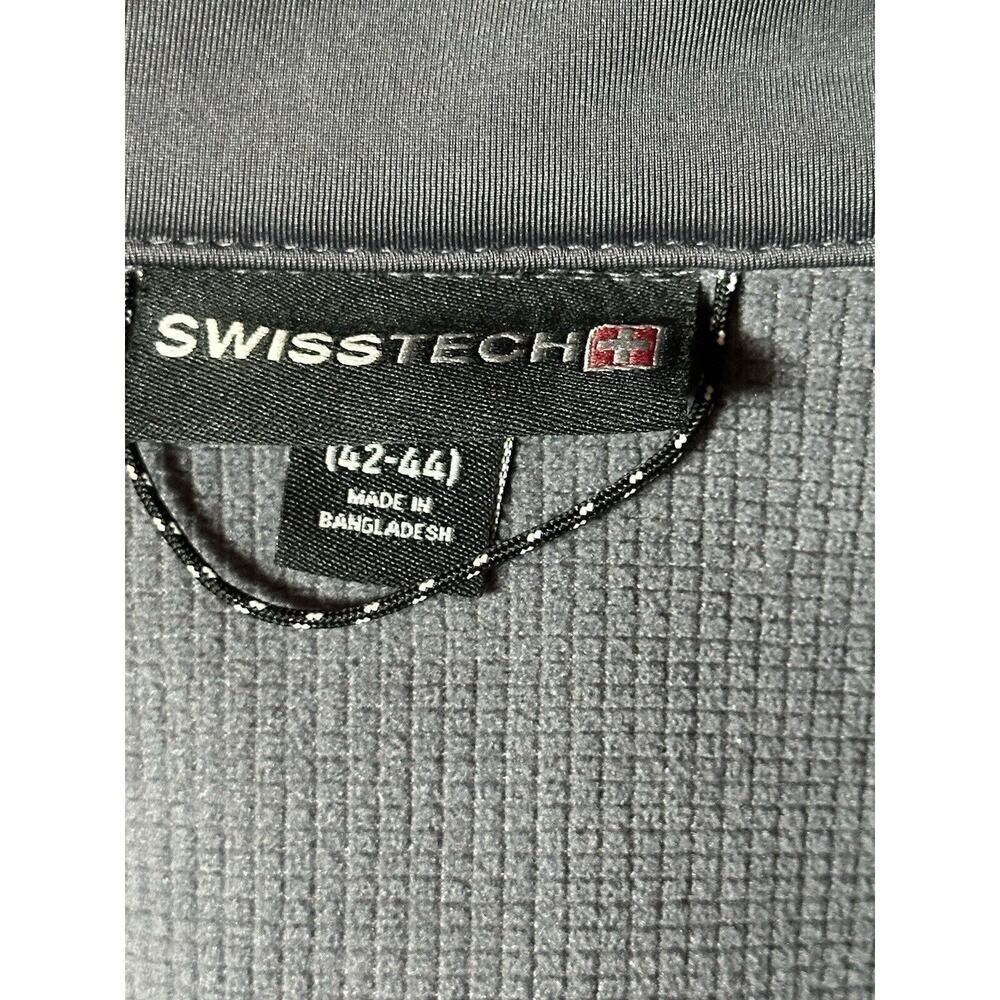 Swiss Tech Jacket Mens Large 42-44 GRAY Performance Track Activewear Full Zip - Picture 2 of 10